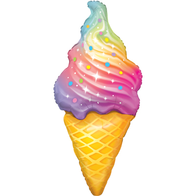Шарики из фольги Шар фигура Мороженое Радуга