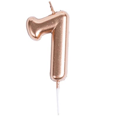 Свеча -цифра "7" Розовое золото 4,5см