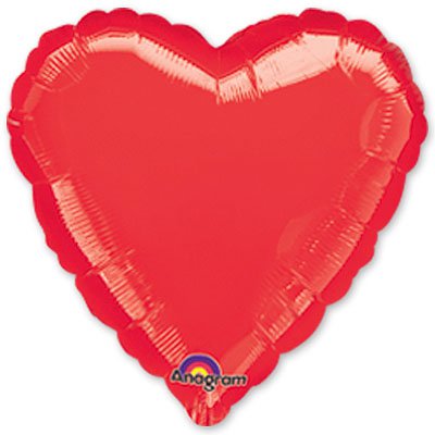 Шарики из фольги Шарик 45см сердце металлик Red