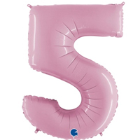Шар цифра "5", 101см Пастель Pink