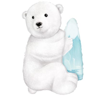 Шарики из фольги Шар фигура Медведь полярный белый