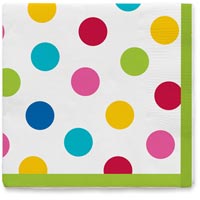 Салфетки Горошек мульти, 25 см, 12 штук