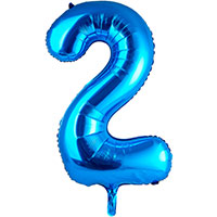 Шар цифра "2", 101см Blue