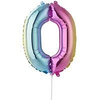 Шар цифра "0", 40см Радуга под воздух