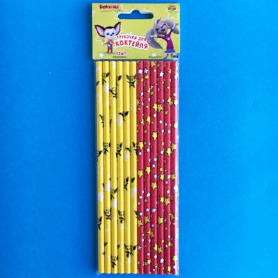 Трубочка для кокт бум Барбоскины 12шт