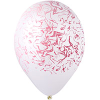 Шары 35см с рисунком Мрамор розовый