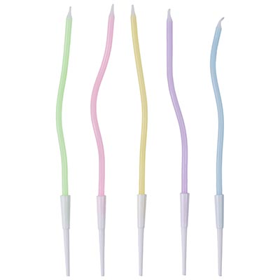 Свечи Волна Пастель с подст 12шт 13см