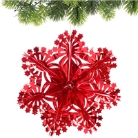 Украшение Снежинка красная 30см