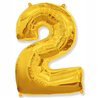 Шарик цифра "2", Gold 81см