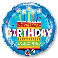 Шарик 45см H.Birthday Торт со свечками