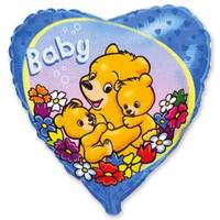 Шарик 45см Baby Мишки на голубом