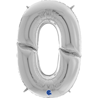 Шар цифра "0", 162см Silver