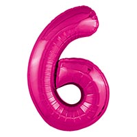 Шар цифра "6", 101см Металлик Fuchsia