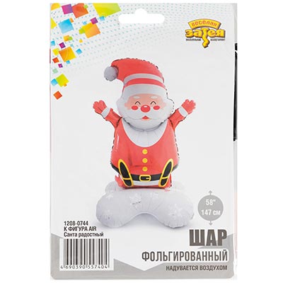 Шар напольный Санта радостный
