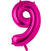 Шар цифра "9", 101см Fuchsia