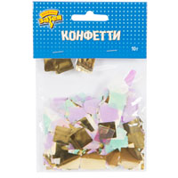 Конфетти тишью, золото Квадраты, ассорти