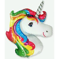 Шар фигура Единорог радужный голова