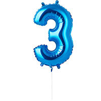 Шар цифра "3", 40см Blue под воздух