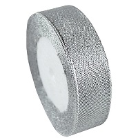 Лента тканная 13ммх23м серебряная