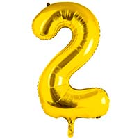 Шар цифра "2", 101см Gold