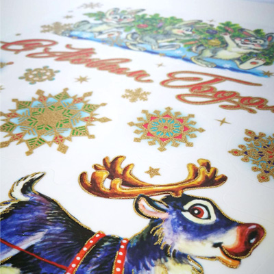 Наклейка Снеговик с НГ 30х38см