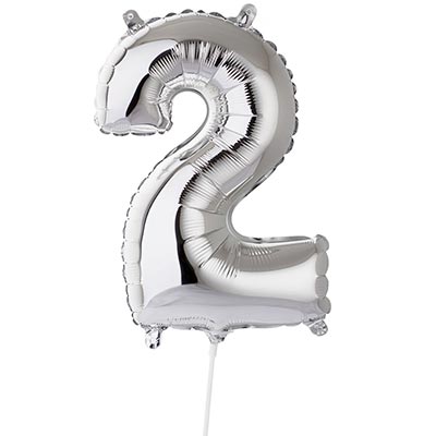Шарики из фольги Шар цифра "2", 40см Silver под воздух