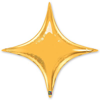 Шарик 51см звезда 4х-конечная Gold