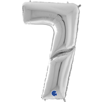 Шар цифра 7 64" Silver