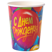 День рождения Шары Стакан бум С ДР Шары 250мл 6шт/G 1502-6270