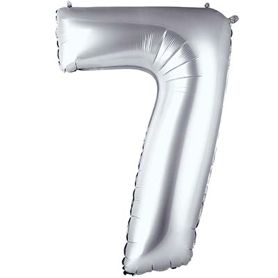 Шар цифра "7", 66см Silver