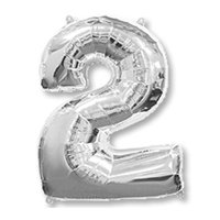 Шарик цифра "2", 101см Silver