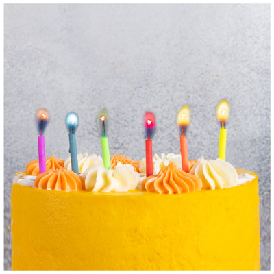 Свечи для торта с цветным пламенем 6шт