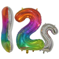 Шар цифра "2", 101см Радуга Jelly