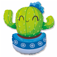 Шар фигура Кактус в голубом кашпо