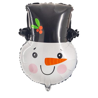 Белая Шар фигура Снеговик в котелке голова 1207-5536