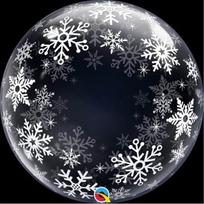 Шар Bubble Deco 61см 24" Снежинки