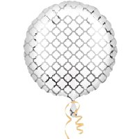 Шар 45см Узор на серебре