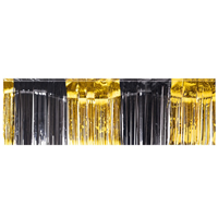 Гирлянда-бахрома фольг золот/чер2мХ25смG