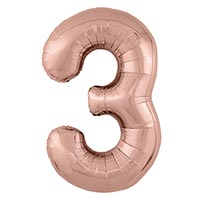 Р ЦИФРА 3  40" Металлик Rose Gold