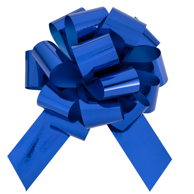 Бант-шар складной метал синий 11см/G