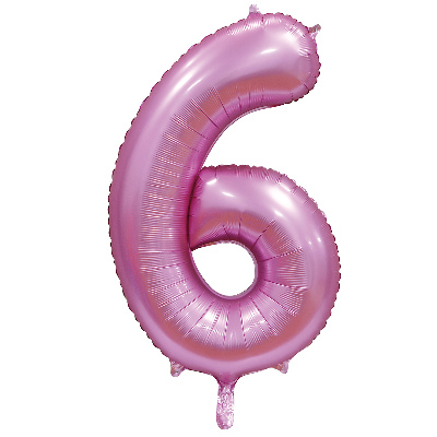 Шар цифра "6", 101см Сатин Pink