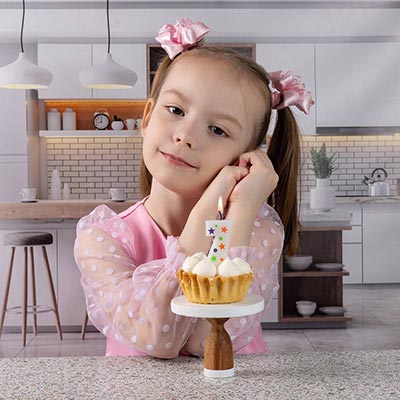 Свеча -цифра "7" Звезды 5см