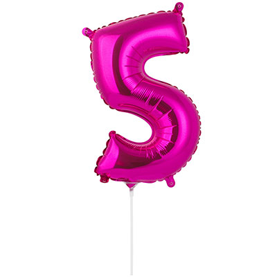 Шарики из фольги Шар цифра "5", 40см Fuchsia под воздух
