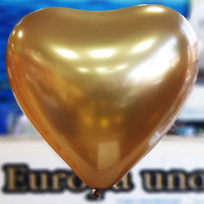 Шары Сердце Золотой сатин 30см