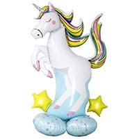 Шар напольный Единорог Радужный звезды