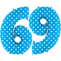 Шар ЦИФРА 6/9 40" Горошек на голубом