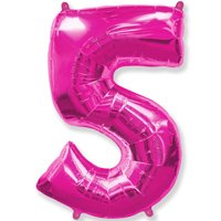 Шарик цифра "5", 101см Fuchsia