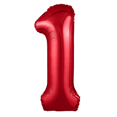 Шар цифра "1", 101см Металлик Red