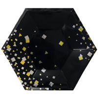 Тарелки большие Конфетти Party черные