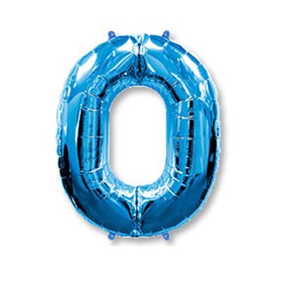 Шарик цифра "0", 101см Blue